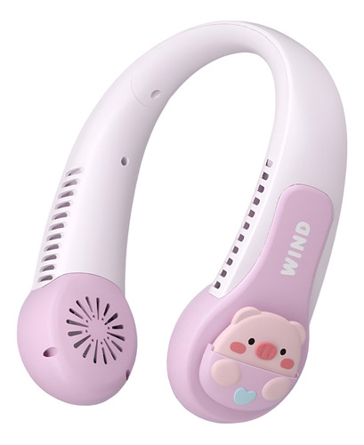Ventilador Para Cuello Portátil Recargable 3 Velocidades Morado