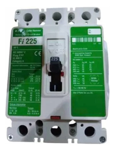 Breaker 3x200 Industrial Cutler-hammer Fi225-disponibles 2 U