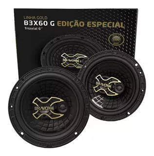 Tipo de alto-falante triaxial Bravox B3X60 para carros, picapes e suvs cor preto de 4Ω 167.5mm X 167.5mm X 6 " x 2 unidades