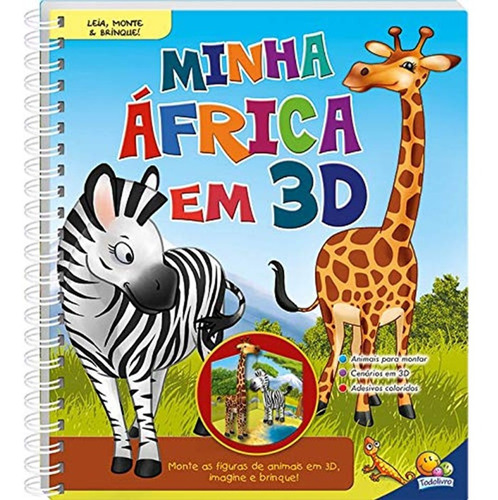 Livro Leia Monte E Brinque - Minha Africa Em 3d