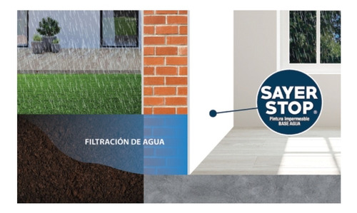 Imagen 2 de 3 de Pintura Para Humedad Sayer Stop Blanco Galon
