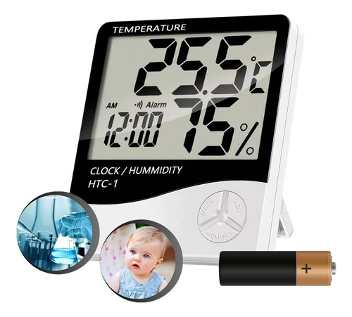 Termo-higrômetro Digital Relógio Umidade E Temperatura Do Ar