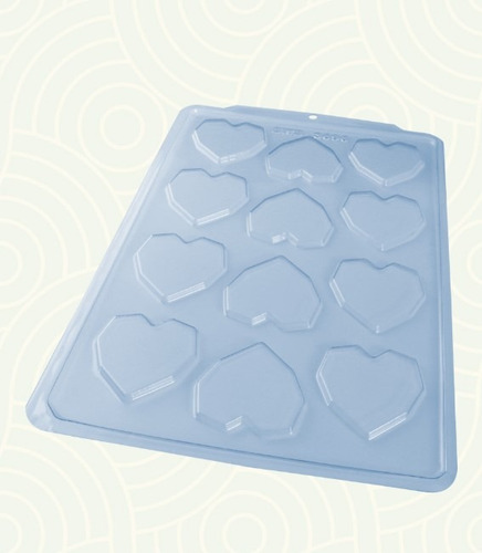 02 Formas Simples Tablete Coração Lapidado Pequeno Bwb 3696 Cor Transparente