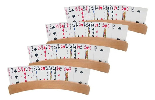 Juego De 4 Porta Naipes De Madera