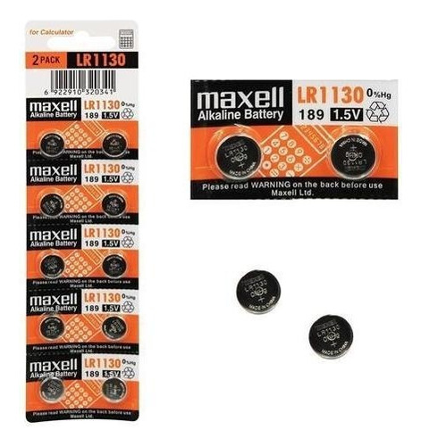 Pila Maxell Micro Alkaline LR1130 Botón - pack de 2 unidades