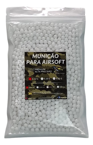Bbs Bb Airsoft 0.12g Bolinhas 6mm 1000 Un P/ Pistolas Spring