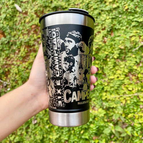 Copo Térmico Corinthians Personalização Em 360 Graus 473 Ml