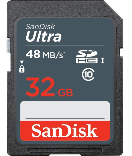 Sandisk Memoria Sd 32gb Clase 10 Ultra Uhs-i 48mb Sdsdunb