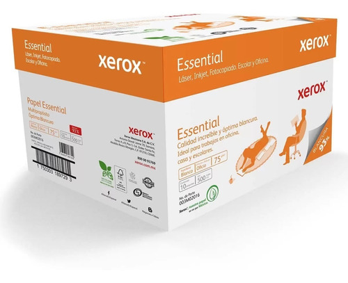 Papel Bond Tamaño Oficio Con 5,000 Hojas Xerox Essential Cst Color Blanco