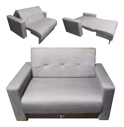 SILLON CAMA PLEGABLE ARIAL TAPIZADO ECOCUERO 1 PLAZA - 4 colores