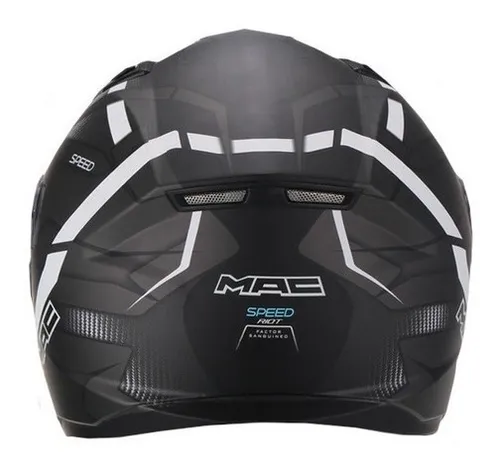 Casco Moto Integral Mac Speed Dash Gloss White Black Dafy