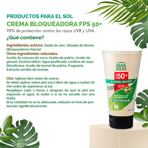 Imagen 4 de 5 de Bloqueador Solar Biodegradable En Cremafps 50+ 150ml