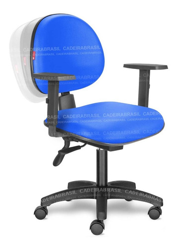 Imagem 1 de 1 de Cadeira De Escritório Executiva Ergonômica Azul Rve01
