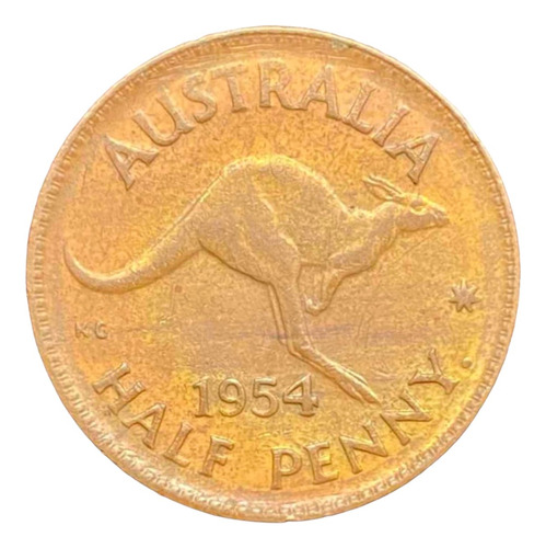 Australia - 1/2 Penny - Año 1954 - Canguro - Km #49
