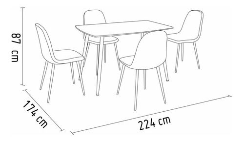 Imagen 8 de 10 de Juego De Comedor Scandia 4 Sillas