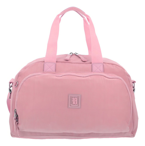 Valija Mediana Chenson 1818 Zilp Rosa Con Asa Hombro Y Mano Lisa