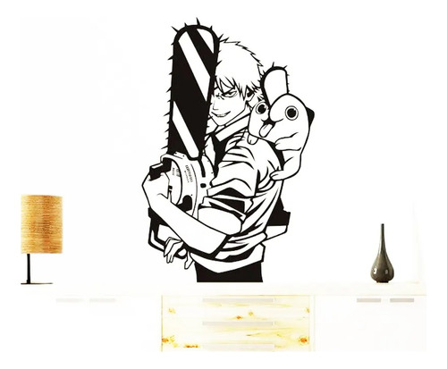 Vinilo Adhesivo Decorativo Pared Anime Chainsaw Man 58x88cms