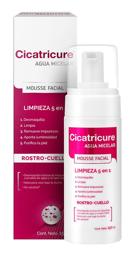 Cicatricure Agua Micelar Mousse Limpieza 5 En 1 X 150ml