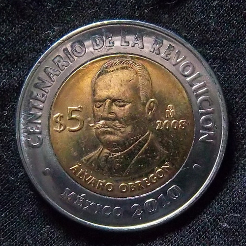 México 5 Pesos 2008 Sc Km 895 Revolución Alvaro Obregón