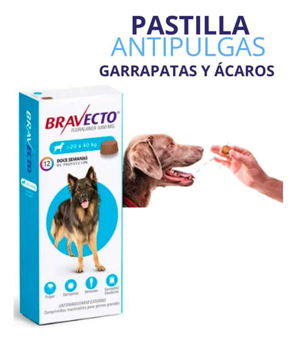 Bravecto Perro 20 Kg A 40 Kg - Comp Masticable