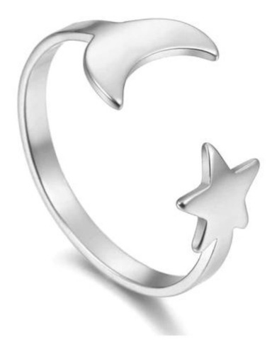 Imagen 4 de 8 de Anillos Ajustable Mujer Corazones Luna Gato Flor Acero Plata