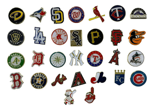 Set De Pines De Equipos Mlb 30 Piezas