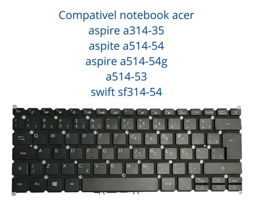 Teclado Compatível Notebook Acer Aspire A514-54 Nki131s0a4 | Frete