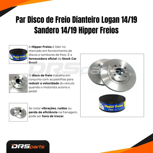 2 Disco De Freio Dianteiro Sandero Stepway 2020 2021 2022