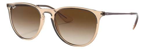 Óculos de sol Ray-Ban Erika Color Mix tamanho 54 armação marrom transparente polido y lente marrom degradê