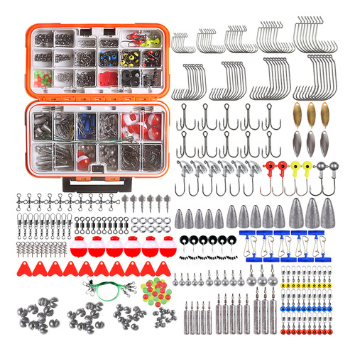 Hook Swivels Jig Barrel, 343 Piezas, Kit De Cabezales, Acces