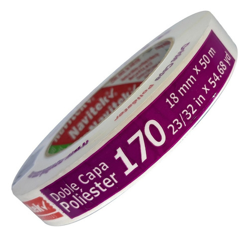 Navitek 170 cinta adhesiva masking tape 18mm X 50m poliester color Beige doble capa