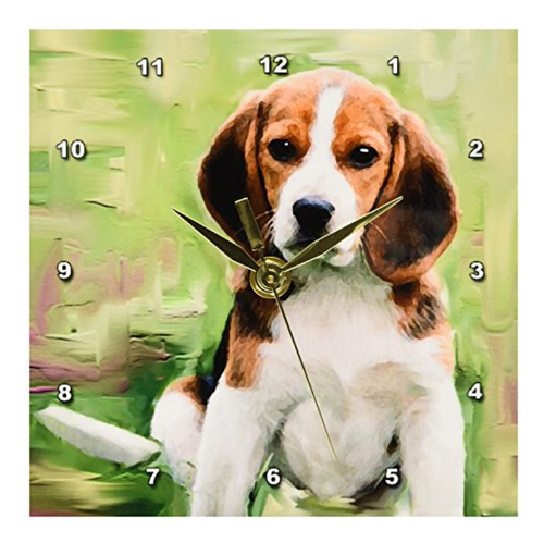 3drose Llc Beagle Puppy Reloj De Escritorio, 6 X 6 Pulgadas