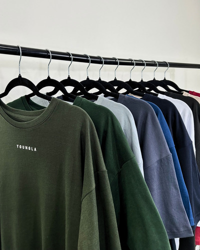 Playeras Oversize Algodón Youngla Ejercicio Grosor Alto