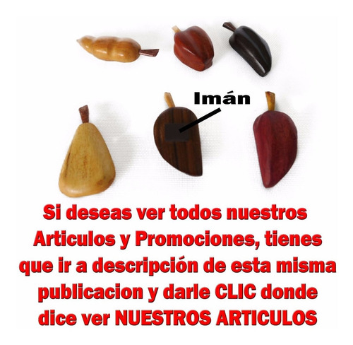 Artesanía Los 2 Francisco - Frutas De Madera Con Imán Combo