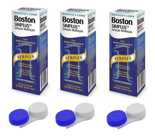 3 Boston Simplus 120ml Solução Multiação P/ Lentes Rígidas 