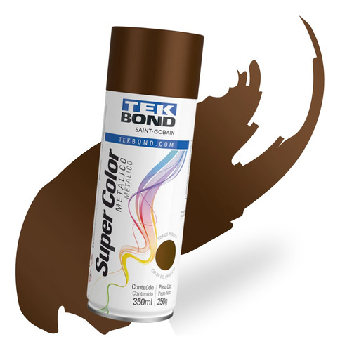 Tinta Spray Super Color Metálica 350ml Bronze Tekbond