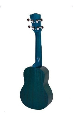Ukelele Soprano Parquer De Madera Color Azul Con Funda