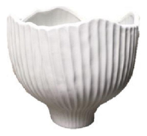 Vaso Cerâmica Mazzotti Orgânico Off White Fosco