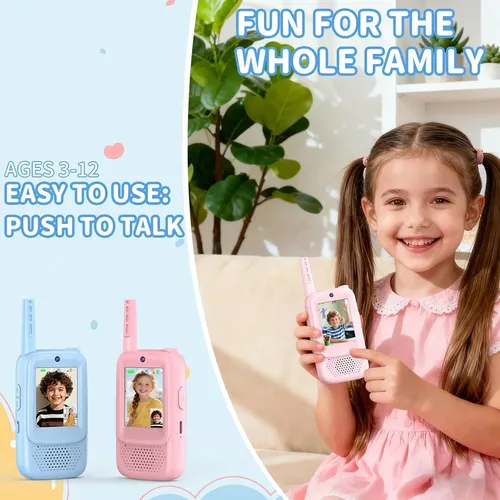 Videowalkie Talkie Para Niños Con Cámara HD, 4 Modos De Voz Y Alcance De Hasta 400m En Exteriores – Juguete Recargable Para Aventuras