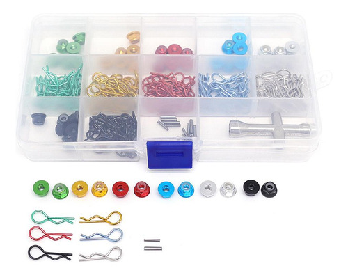 Rc Body Shell R Clips Pin En Estuche De Almacenamiento Para