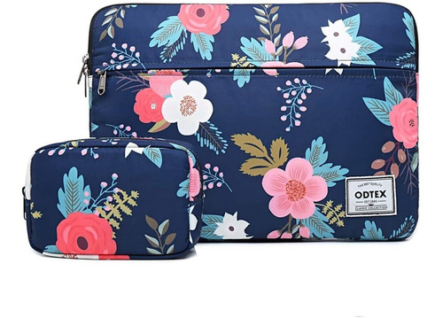 Funda Para Laptop De Hasta 13 In  | Azul Con Flores