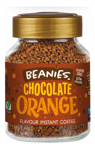 Café Sin Gluten Beanies Sabor Chocolate Naranja Frasco 50g