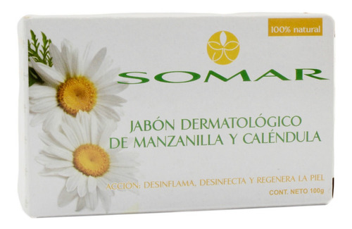 Jabón Dermatologico De Manzanilla Y Calendula Somar