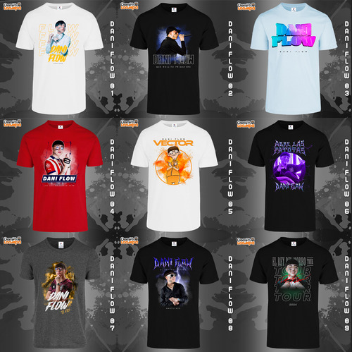 Playeras Dani Flow Martillazo Full Color-9 Modelos Disponibl