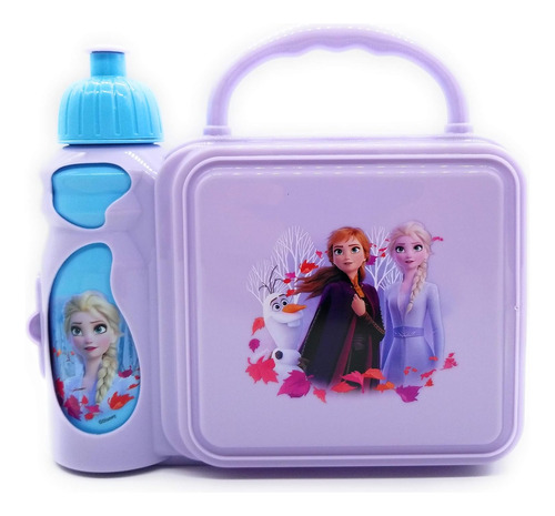 Fiambrera Con Botella De Agua Combinada Frozen 2 De Disney,