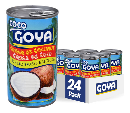 Goya Foods Crema De Coco, 15 Onzas (paquete De 24)