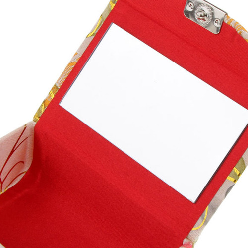 Caja De Lápiz Labial Floral Brocado Con Estuche Con Espejo