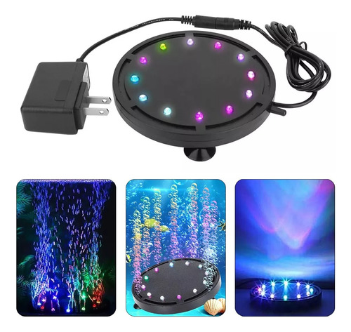 Lámpara Para Peceras Acuario 12 Burbuja Luces Sumergible