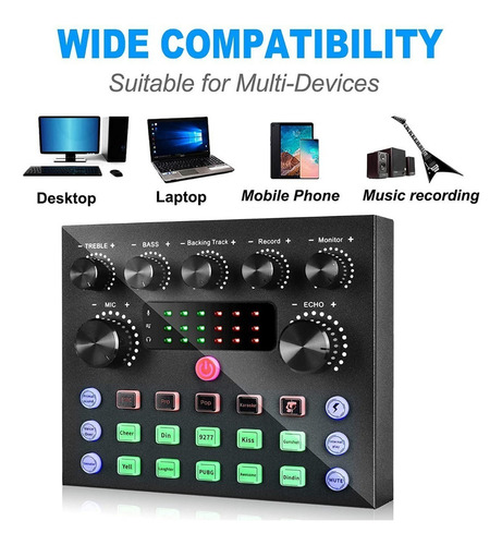 Audio Podcast De Mezclador Con Tarjeta De Sonido V8s