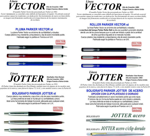 Parker Vector Lapicera Pluma Fuente Escolar Apto Grabado